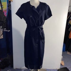 Brooks brothers double breasted belted blue dress